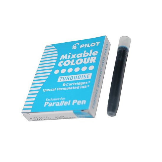 Pilot Cartridges Pack of 6 - Turquoise parallel pen plumix