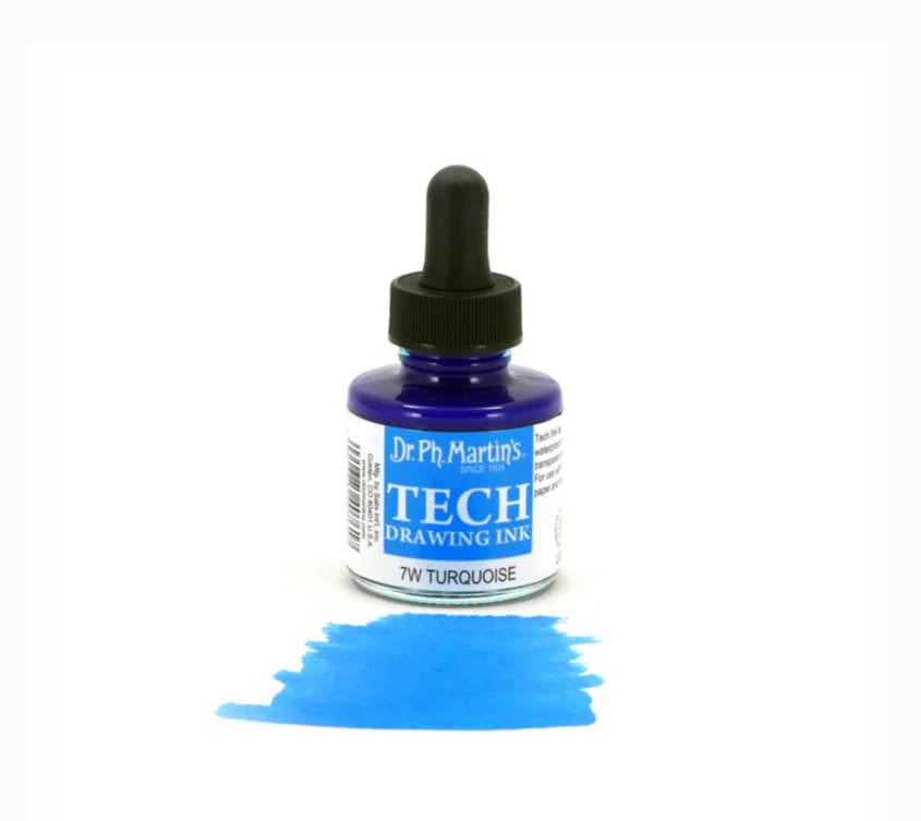 Load image into Gallery viewer, Dr. Ph. Martin&amp;#39;s TECH Drawing Ink - Turquoise
