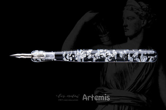 Resin Calligraphy Penholder Luis Creations Artemis Silver