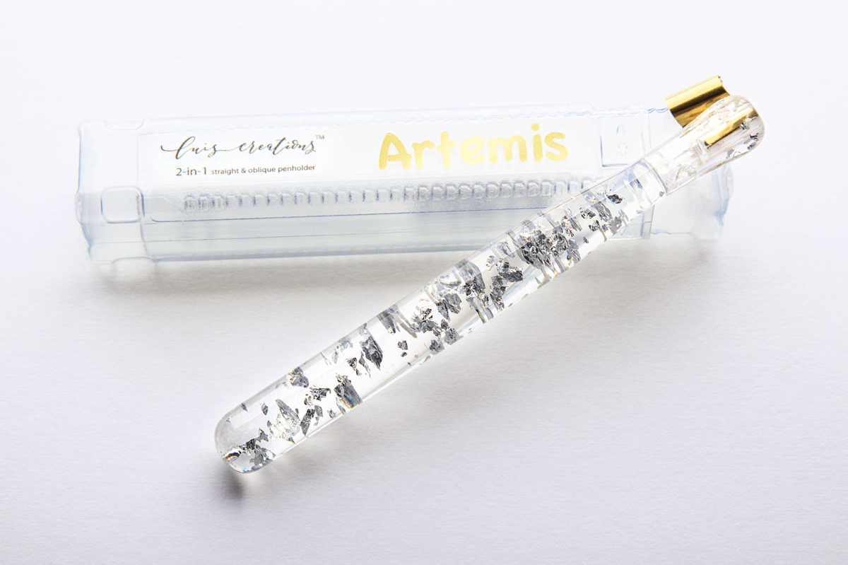 Resin Calligraphy Penholder Luis Creations Artemis Silver