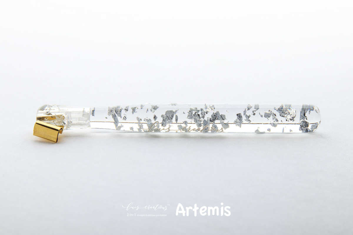 Resin Calligraphy Penholder Luis Creations Artemis Silver