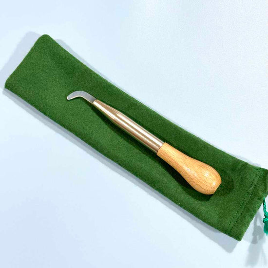 Agate Dog Tooth Burnisher - Short Handle (with bag)