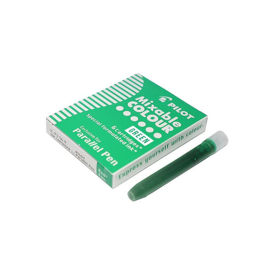 Pilot Cartridges Pack of 6 - Green parallel pen plumix