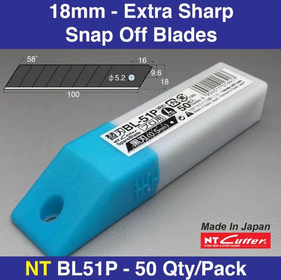 Genuine NT Extra Sharp Snap Off Blade 18mm - Pack of 50