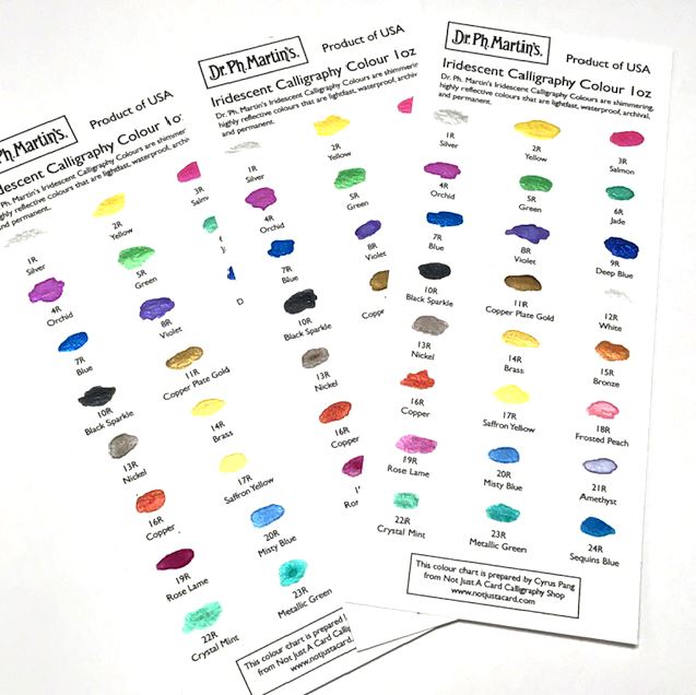 Dr. Ph. Martin's Iridescent Colour Chart Swatch Handmade