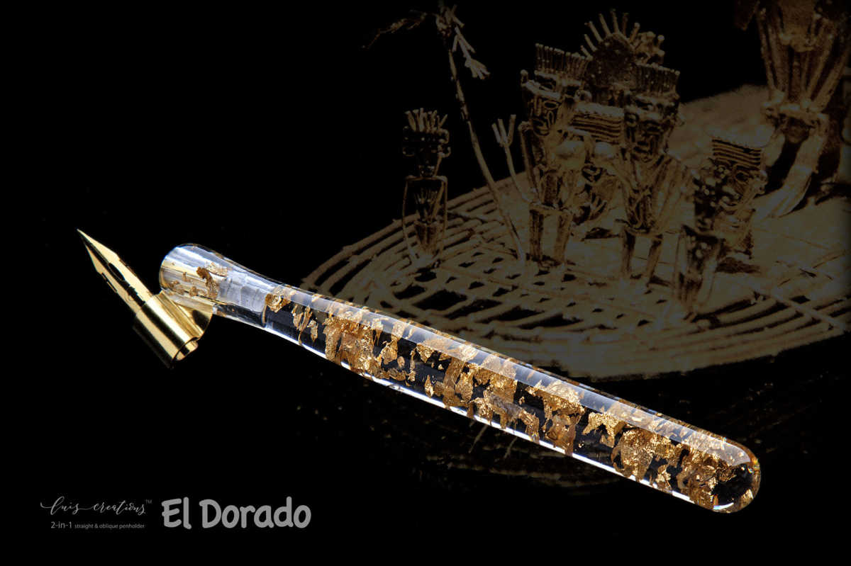 Resin Penholder by Luis Creations El Dorado Gold