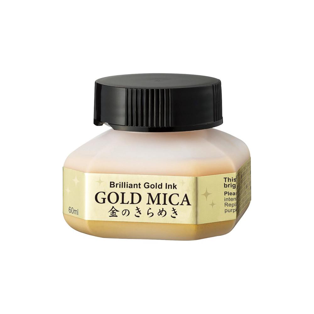 ZIG Kuretake Mica Luster Calligraphy Metallic Ink 60ml gold silver