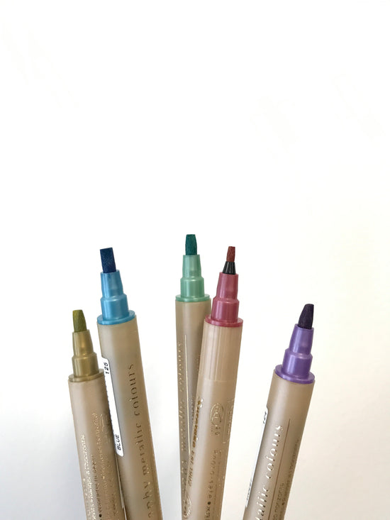 ZIG Kuretake Metallic Calligraphy Dual Tipped Pen Marker