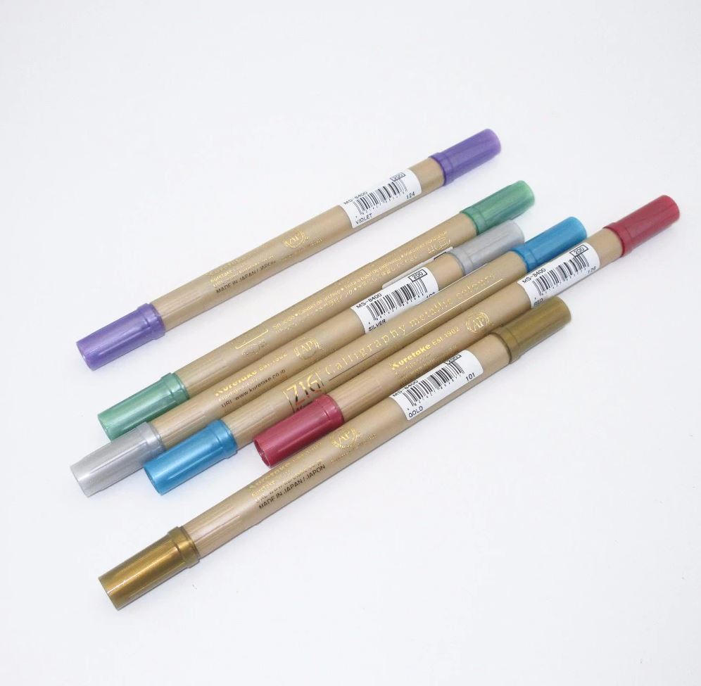 ZIG Kuretake Metallic Calligraphy Dual Tipped Pen Marker
