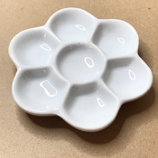 Mini Glazed Porcelain Watercolour Flower Palette 9cm