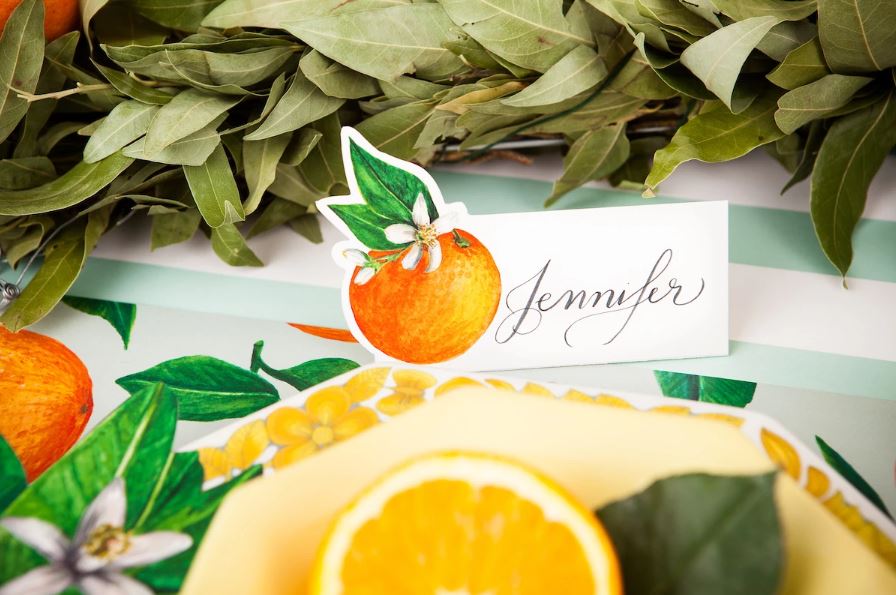 Place Card - Orange Orchard calligraphy