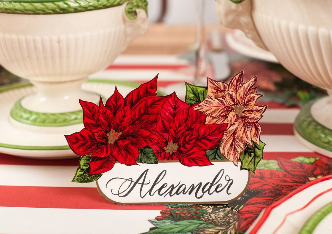 Place Card - Poinsettia