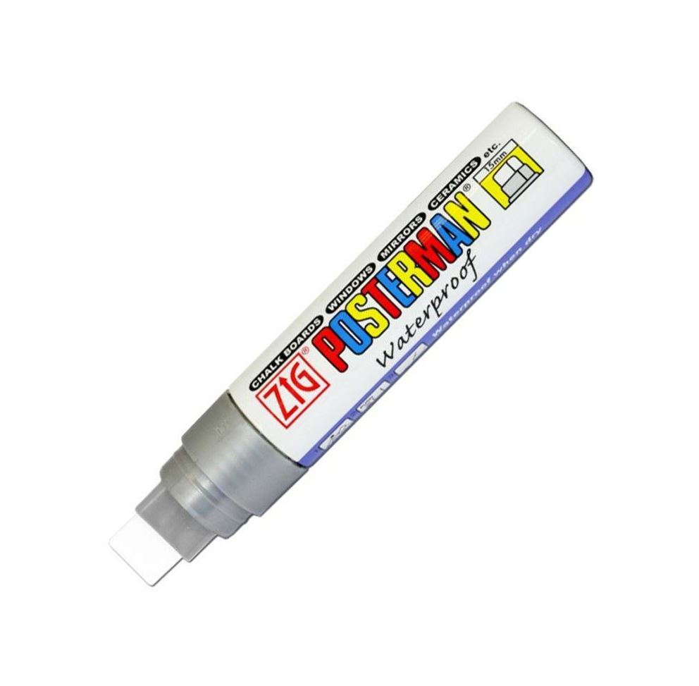 ZIG Kuretake Posterman 15mm Waterproof Marker - White 