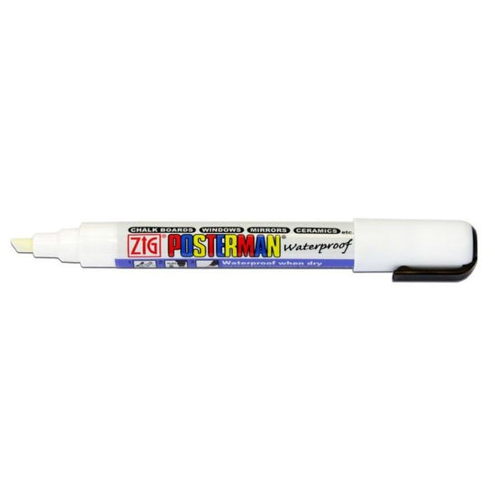 ZIG Kuretake Posterman 6mm Waterproof Marker - White 