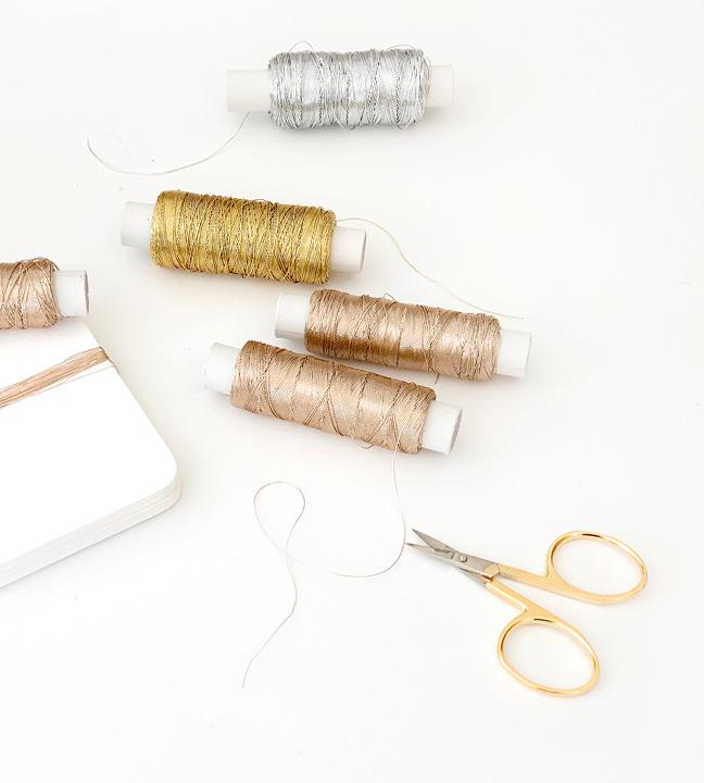 Metallic Thin Craft Thread studio carta gold silver champagne