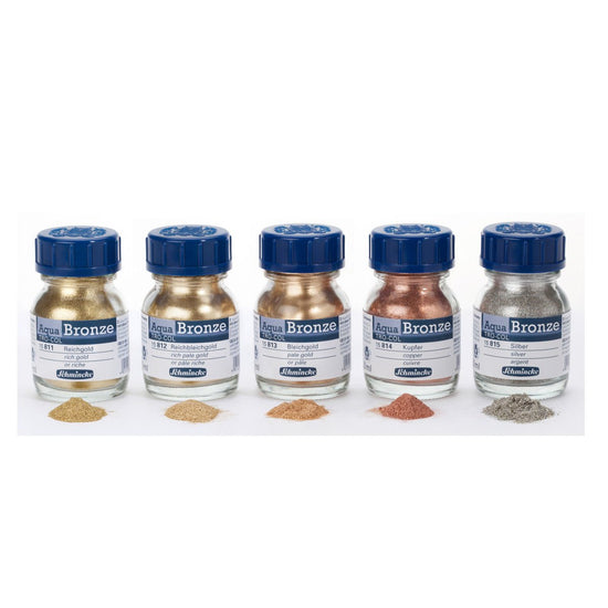 Schmincke Aqua Bronze (Tro Col) Calligraphy Powders rich pale gold copper silver